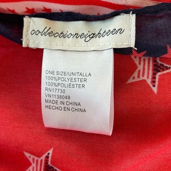 Collection‎ 18 flag stars & stripes scarf kimono super sheer long flowy 4th July - Picture 6 of 7